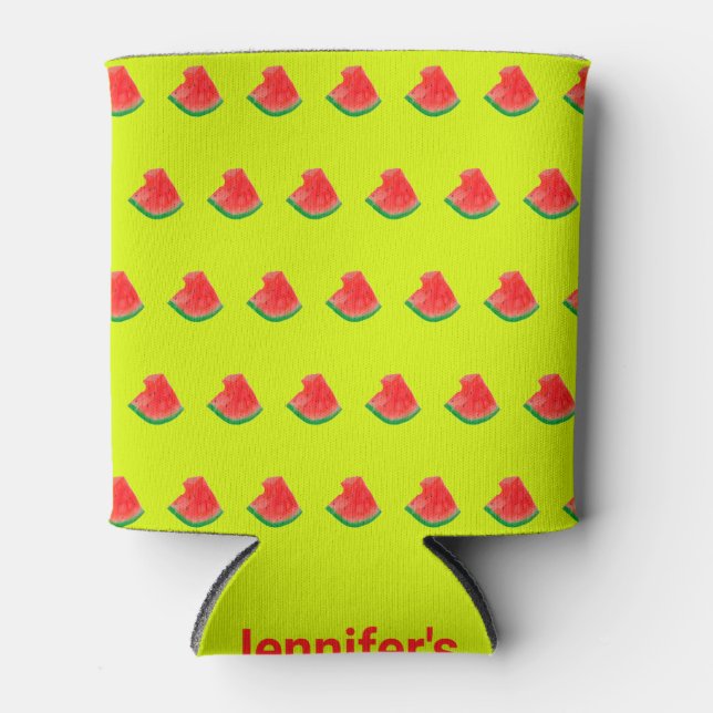 The Editable Watermelon Pattern Can Cooler Sleeve (Front)