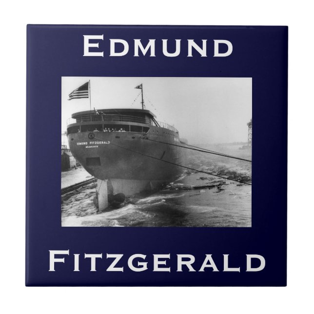 The Edmund Fitzgerald Ceramic Tile (Front)