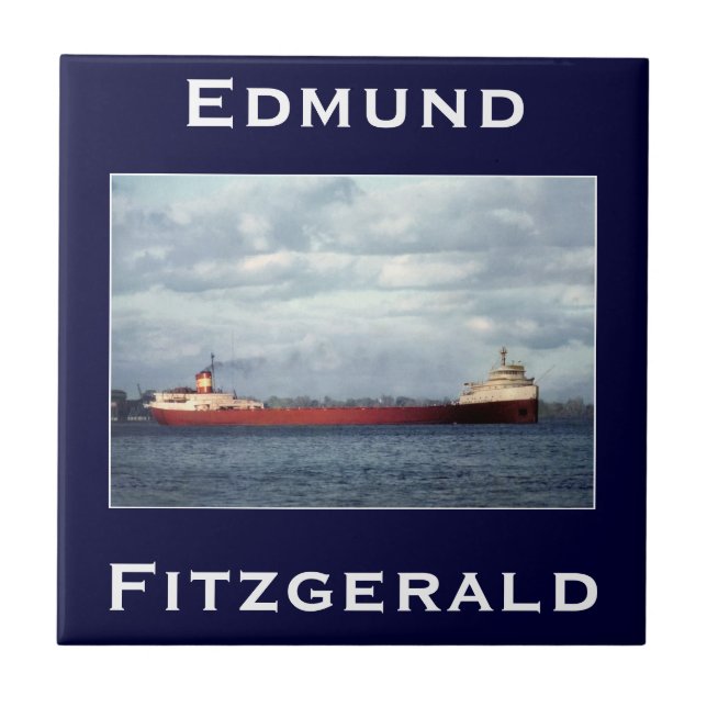 The Edmund Fitzgerald Ceramic Tile (Front)