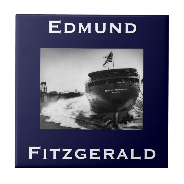 The Edmund Fitzgerald Ceramic Tile (Front)