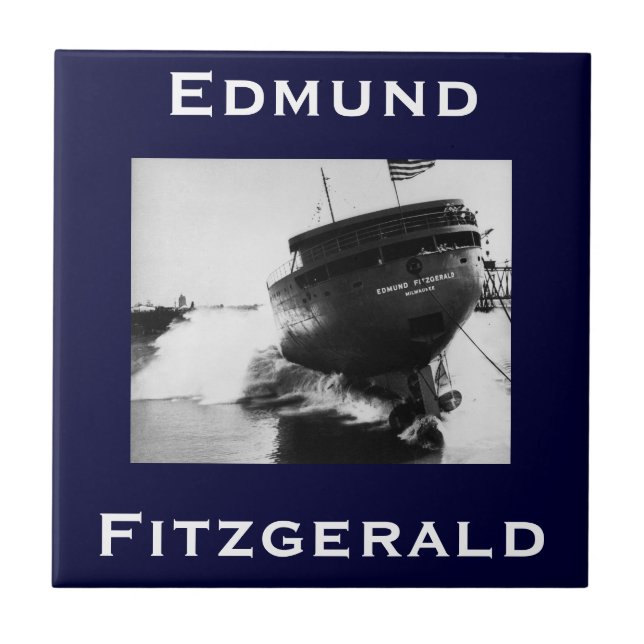 The Edmund Fitzgerald Ceramic Tile (Front)