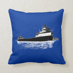 The Edmund Fitzgerald ~ CUSTOMIZE the COLOR!!! Throw Pillow