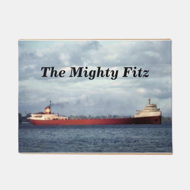 The Edmund Fitzgerald Mighty Fitz to Customize Doormat (Front)