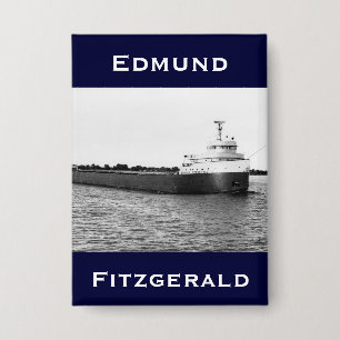 The Edmund Fitzgerald on the St. Clair River Button