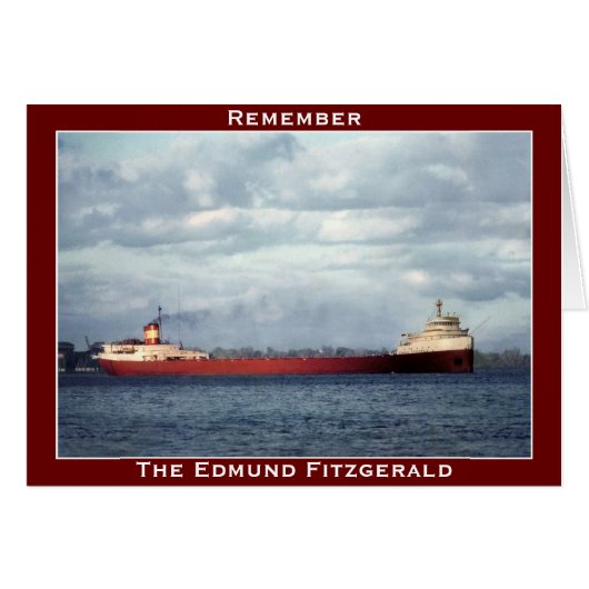 The Edmund Fitzgerald on the St. Clair River Cards (Front Horizontal)
