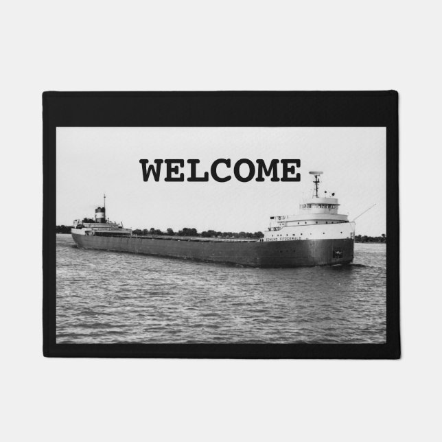 The Edmund Fitzgerald on the St. Clair River Doormat (Front)