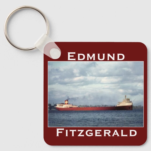 The Edmund Fitzgerald on the St. Clair River Keychain (Front)