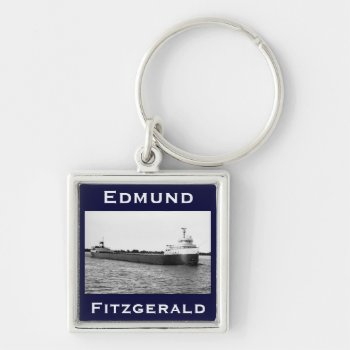 The Edmund Fitzgerald On The St. Clair River Keychain by scenesfromthepast at Zazzle