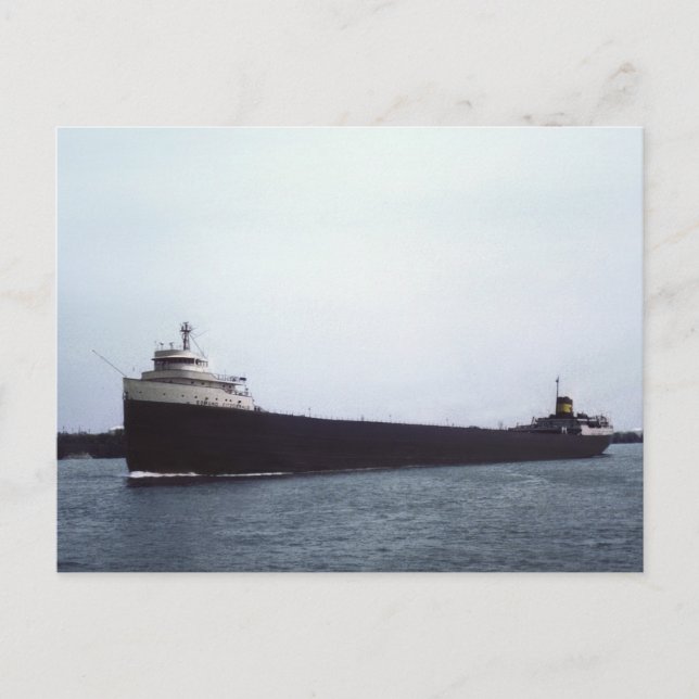 The Edmund Fitzgerald on the St. Clair River Postcard (Front)
