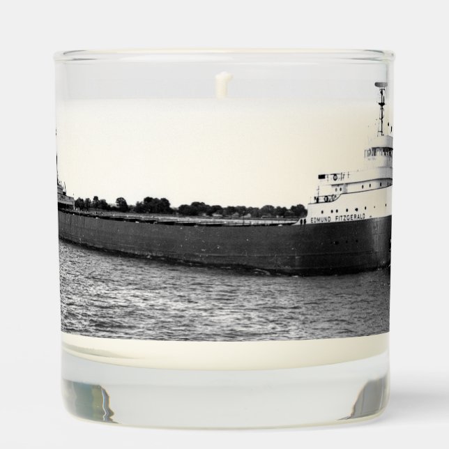 The Edmund Fitzgerald on the St. Clair River Scented Candle (Front)