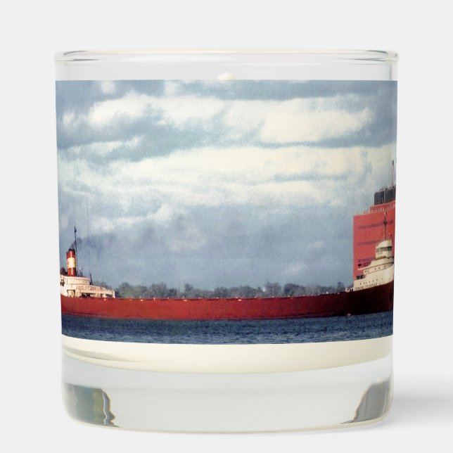 The Edmund Fitzgerald on the St. Clair River Scented Candle (Front)