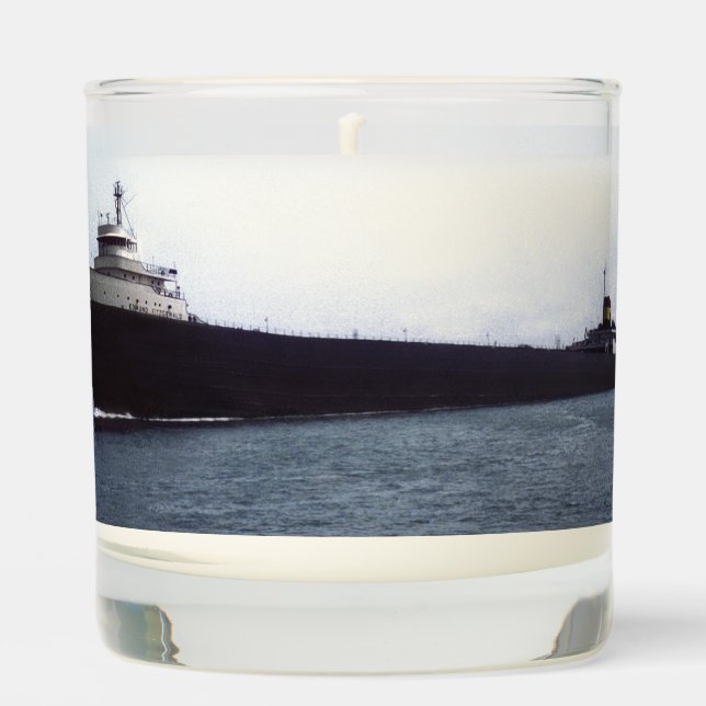 The Edmund Fitzgerald on the St. Clair River Scented Candle (Front)