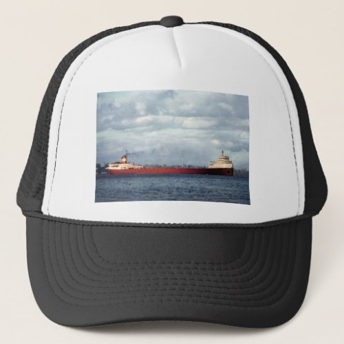 The Edmund Fitzgerald on the St Clair River Trucker Hat