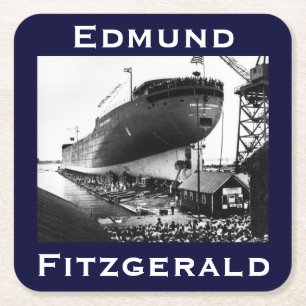 The Edmund Fitzgerald Square Paper Coaster
