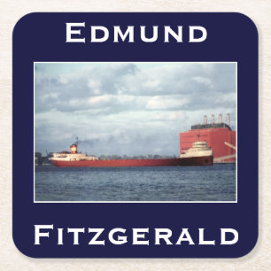The Edmund Fitzgerald Square Paper Coaster