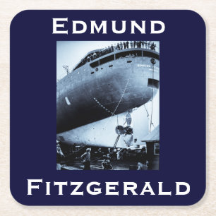 The Edmund Fitzgerald Square Paper Coaster