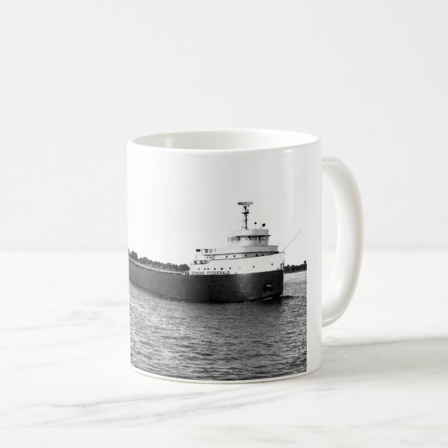 The Edmund Fitzgerald St. Clair River Vintage Coffee Mug (Front Right)
