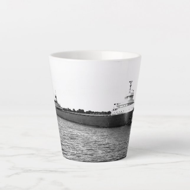 The Edmund Fitzgerald St. Clair River Vintage Latte Mug (Front)