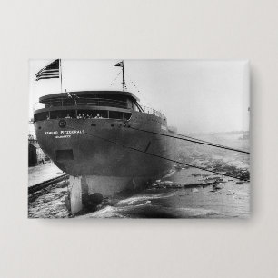 The Edmund Fitzgerald Vintage Great Lakes Ship Button