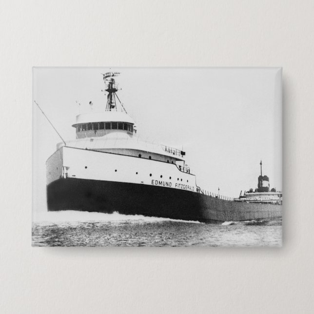 The Edmund Fitzgerald Vintage Great Lakes Ship Button (Front)