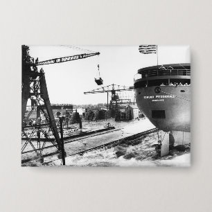 The Edmund Fitzgerald Vintage Great Lakes Ship Button