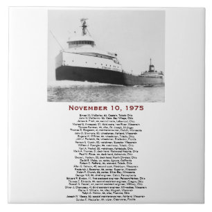 The Edmund Fitzgerald with Crew Names Ceramic Tile