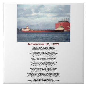 The Edmund Fitzgerald with Crew Names Ceramic Tile
