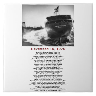 The Edmund Fitzgerald with Crew Names Ceramic Tile