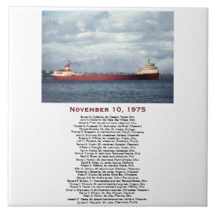 The Edmund Fitzgerald with Crew Names Ceramic Tile