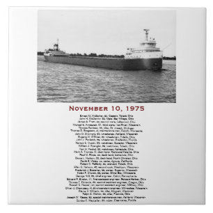 The Edmund Fitzgerald with Crew Names Ceramic Tile