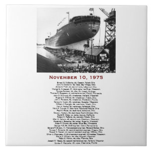 The Edmund Fitzgerald with Crew Names Ceramic Tile
