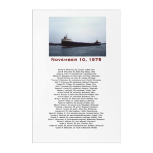 The Edmund Fitzgerald with Crew Names Gift Box Acrylic Print