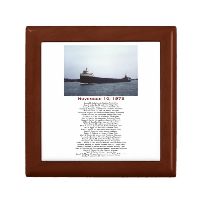 The Edmund Fitzgerald with Crew Names Mug Gift Box (Front)