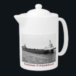 The Edmund Fitzgerald with Crew Names Teapot<br><div class="desc">Remember the 29 men who lost their lives on November 10th, 1975.</div>