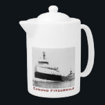 The Edmund Fitzgerald with Crew Names Teapot<br><div class="desc">Remember the 29 men who lost their lives on November 10th, 1975.</div>