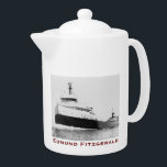 The Edmund Fitzgerald with Crew Names Teapot<br><div class="desc">Remember the 29 men who lost their lives on November 10th,  1975.</div>