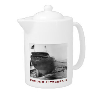 The Edmund Fitzgerald with Crew Names Teapot
