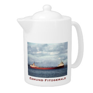 The Edmund Fitzgerald with Crew Names Teapot