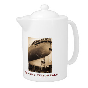 The Edmund Fitzgerald with Crew Names Teapot