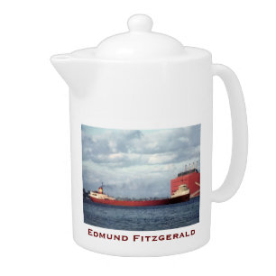 The Edmund Fitzgerald with Crew Names Teapot