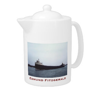 The Edmund Fitzgerald with Crew Names Teapot