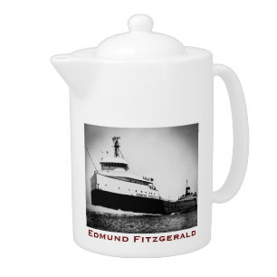 The Edmund Fitzgerald with Crew Names Teapot