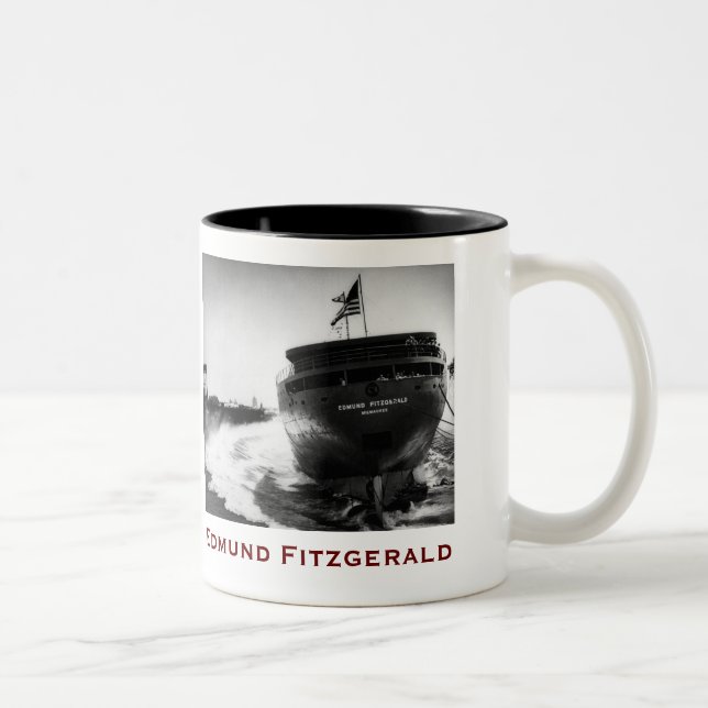 The Edmund Fitzgerald with Crew Names Two-Tone Coffee Mug (Right)