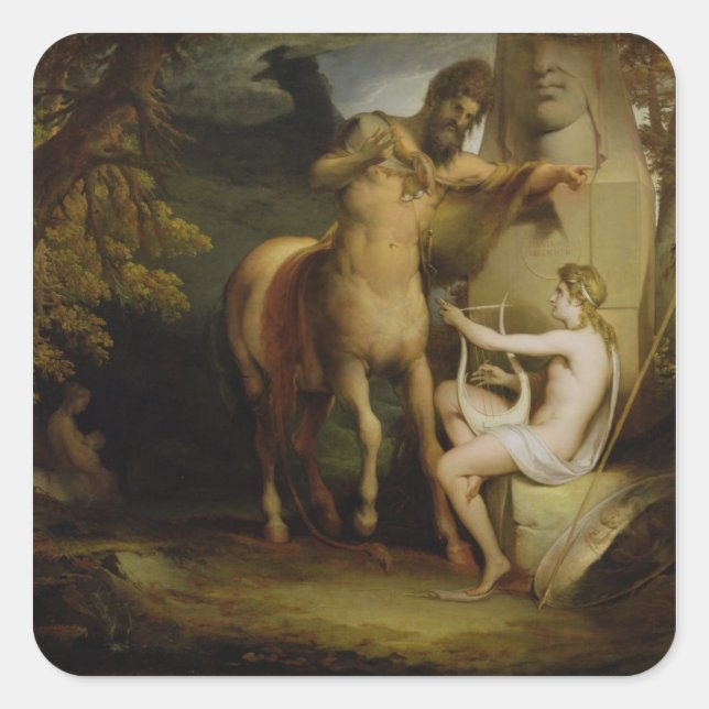 The Education of Achilles, c.1772 (oil on canvas) Square Sticker (Front)