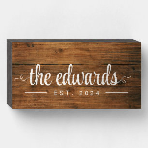 The Edwards Modern White Text Wooden Box Sign