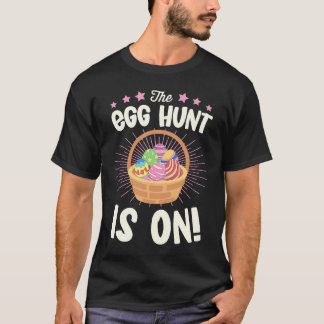 The Egg Hunt Is On Christian Easter Sunday Egg Pai T-Shirt