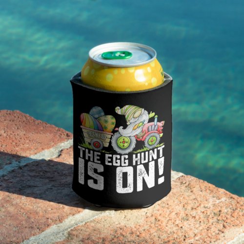 The Egg Hunt Is On Gnome Funny Easter Can Cooler