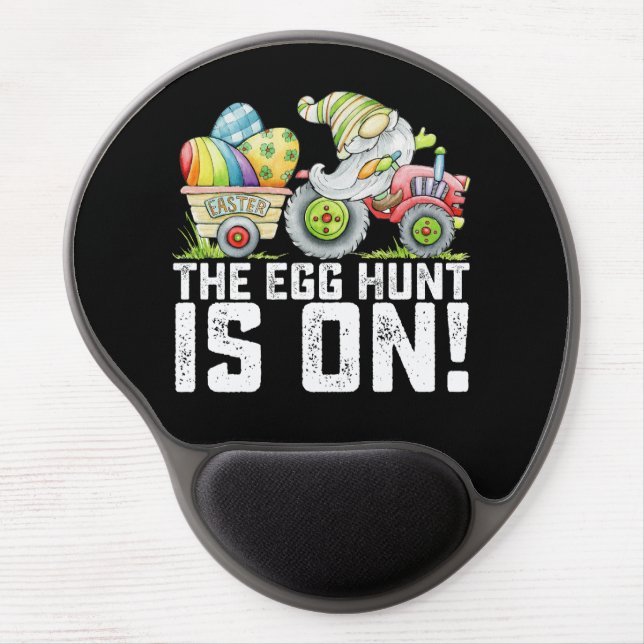 The Egg Hunt Is On Gnome Funny Easter Gel Mouse Pad (Front)