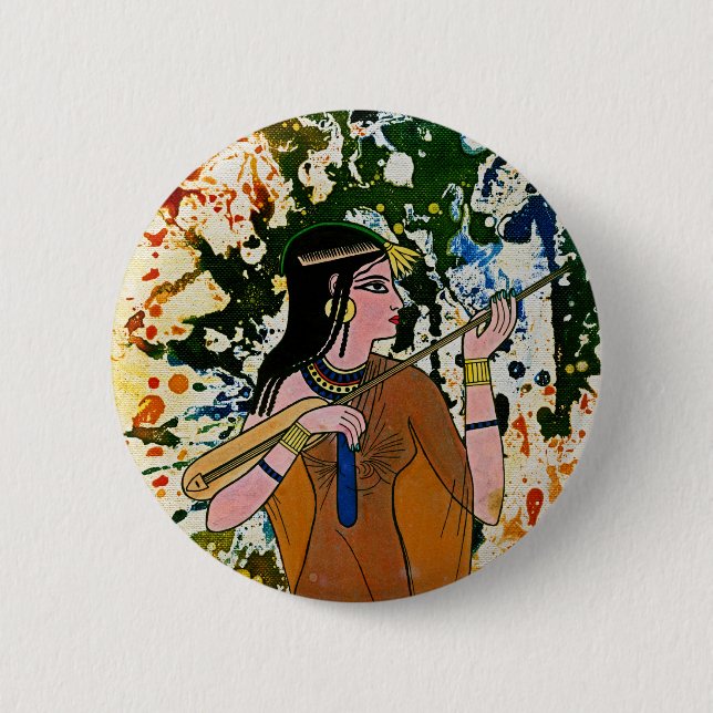 The Egyptian Enchantress by Michael Moffa Pinback Button (Front)