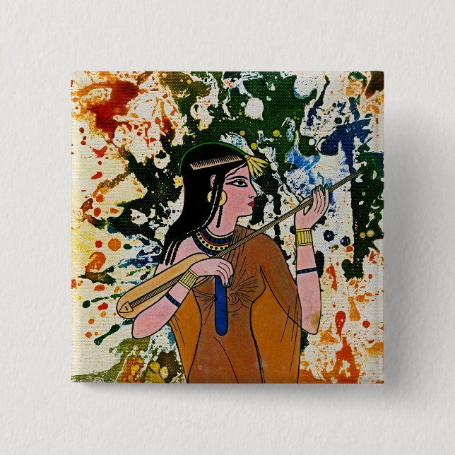 The Egyptian Enchantress by Michael Moffa Pinback Button (Front)